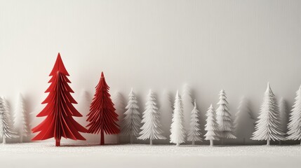 Simple monochromatic Christmas background with a pop of color