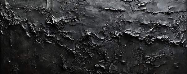 Fototapeta premium A close-up of a weathered black concrete wall featuring cracks and textures
