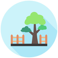 Obraz premium Garden rounded multi color icon, use for UI, UX, app and web development, digital or print. for industry, education, construction, transportation, environment, urban planning theme.