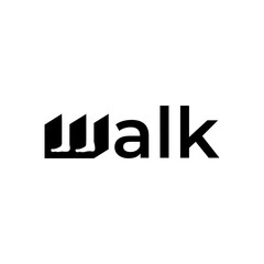 logo of walking or standing feet combined with the letter w