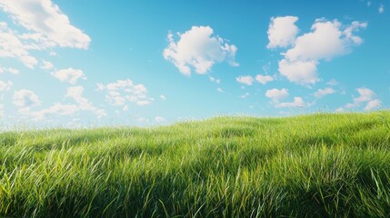 Naklejka premium Expansive 3D Grassy Meadow