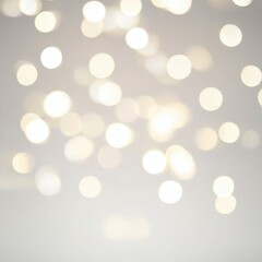 Obraz premium Ethereal White Bokeh Lights for Festive Glow Isolated on White Background