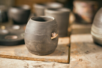 The process of creating pottery. 