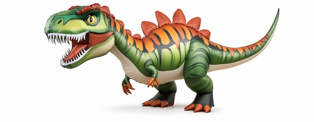 Fototapeta premium Vibrant inflatable dinosaur toy a fun addition to parties and events for all ages perfect for playtime adventures and decorations