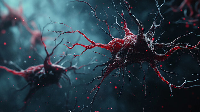 An illustration of the human nervous system in a neural network (3D)
