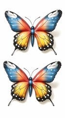 Obraz premium Vibrant butterfly artwork a stunning display of colorful symmetry in nature's beauty
