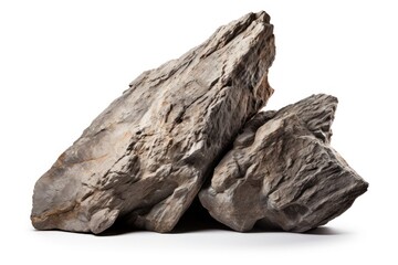 Rock mineral white background paleontology.