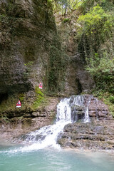 Obraz premium Martvili canyon in Georgia. Beautiful natural canyon with mountain river.
