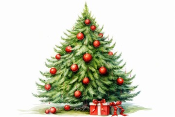 Fototapeta premium Christmas tree ribbon plant.