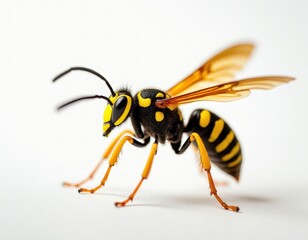 Yellow Jacket Wasp on White Background