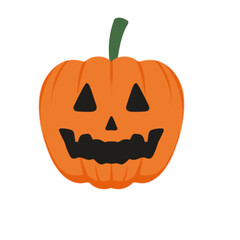 Minimalist Illustration of a Halloween Pumpkin, Capturing the Spirit of the Season in Simple and Modern Art Style