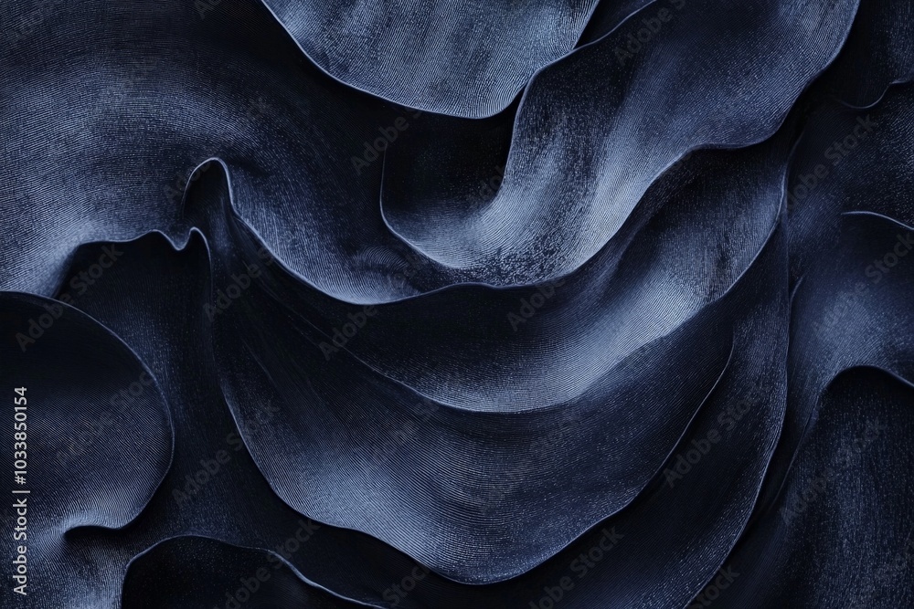 Aufkleber Abstract image in dark hues with textured patterns, deep shadows, and layered waves, conveying depth, mystery, and a sense of enigmatic artistic intrigue.