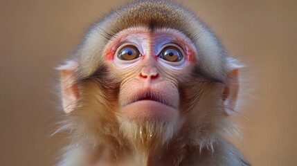 Snow monkey in the beautiful japanese onsen 