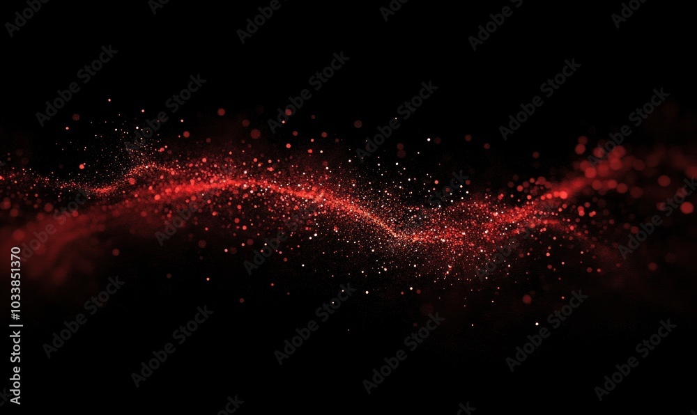 Canvas Prints abstract red particles on black background