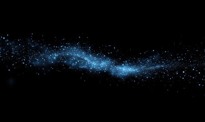 Cosmic Blue Sparkles on Black Background
