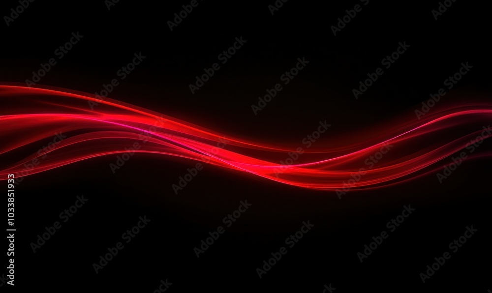 Canvas Prints dynamic red wave on black background, abstract flow design