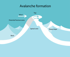 e cause of an avalanche. Fracture zone.