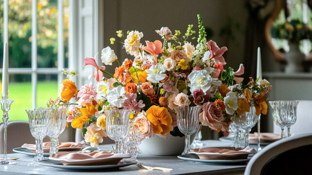 Beautiful autumn flowers bouquet, autumnal botanical home decor and floral arrangement, English countryside style and florist design for floral shop, flower arranging workshop or classes idea