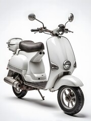 White scooter on white background