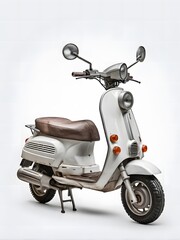 White scooter on white background