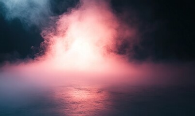 Dramatic Red Smoke on Dark Background