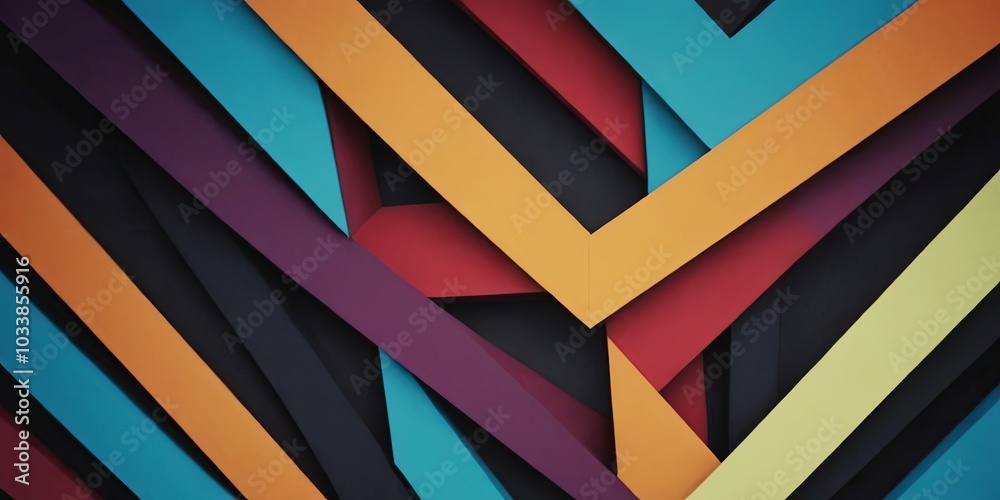 Poster A colorful abstract design with a variety of colors and shapes