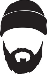  Silhouette of a bearded man in black and white, highlighting his distinct facial features and profile.
