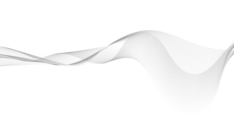 Abstract platinum wave element for design. Platinum gradient. Digital frequency track equalizer. Stylized line art background. Vector illustration. Wave with lines created using blend tool. Curved wav