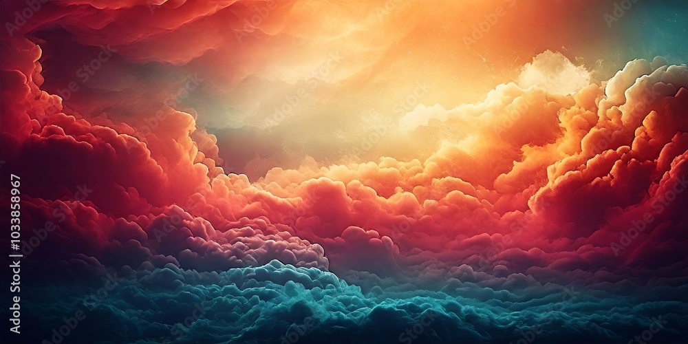 Poster a colorful sky with clouds of different colors