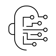 Artificial intelligence technology line icon