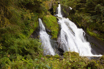 Scenic view of waterfall in Triberger Wasserfälle. Im Schwarzwald 
