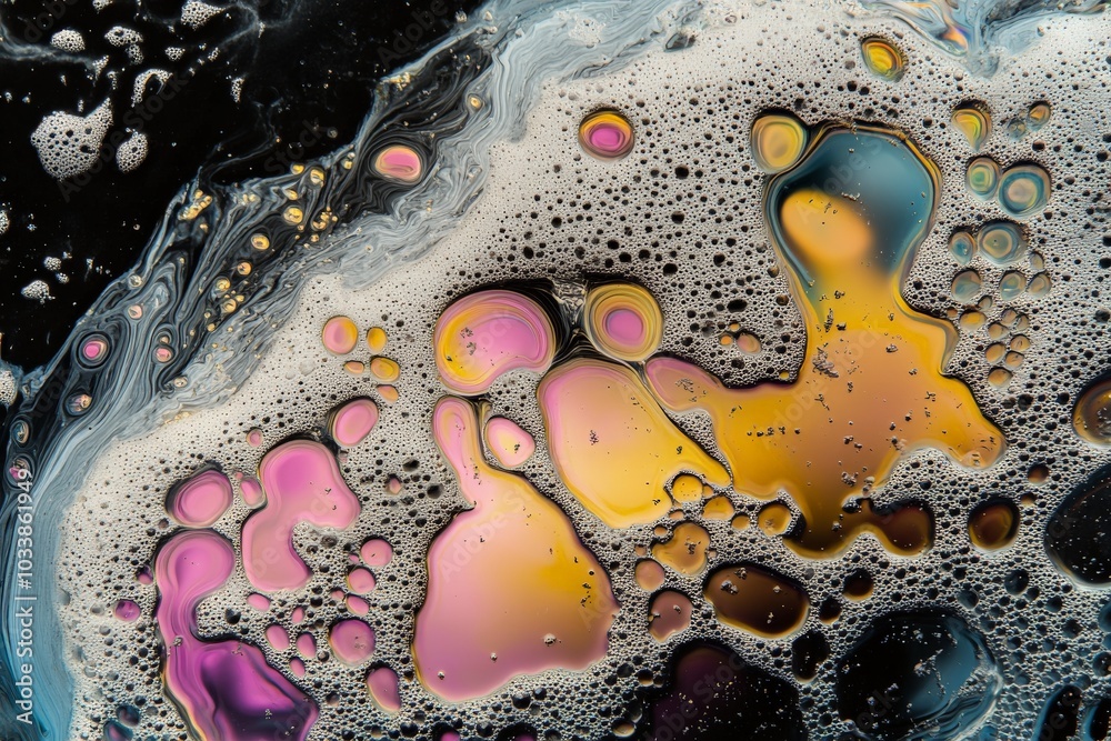 Aufkleber A mesmerizing mix of vivid colors and textures forms an abstract and fascinating pattern, leading viewers into a world of imagination and artistic expression.