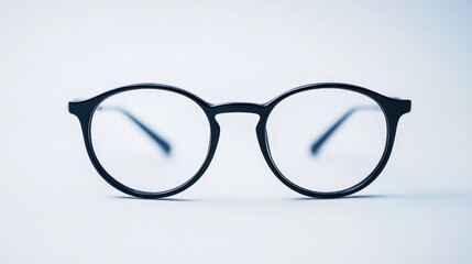 Fototapeta premium A pair of black eyeglasses with a black frame