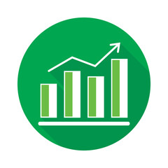 rising analytics icon vector illustration design