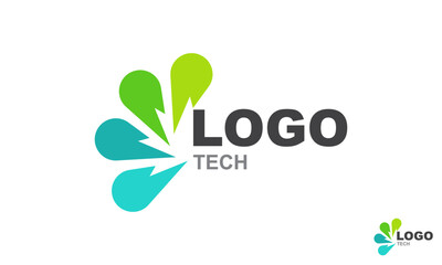 Abstract Tech Logo Design Template.