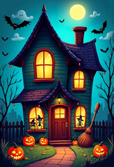Home of the Wicked Witch and Her Little Monsters - Halloween Design
