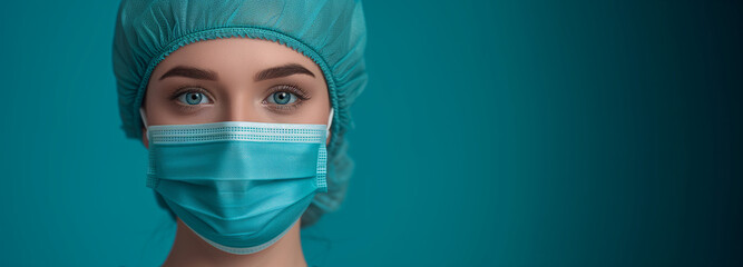 Healthcare Professional in Mask and Scrub Cap - Medical Portrait