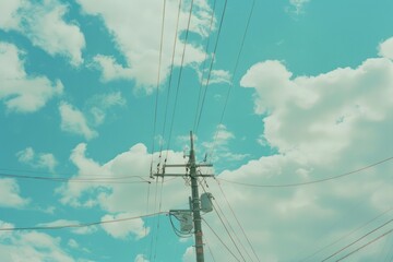 Sky outdoors nature cable.