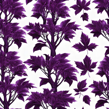 A small tree with a dark purple trunk. Its leaves have a skull-like pattern. The red eyes of some leaves glow slightly when hit by studio lights.