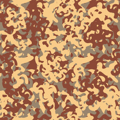 Seamless pattern with chaotic design for camouflage fabric. Version 4. Beach, desert. Vector illustration