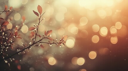Fototapeta premium A leafy branch with a blurry background