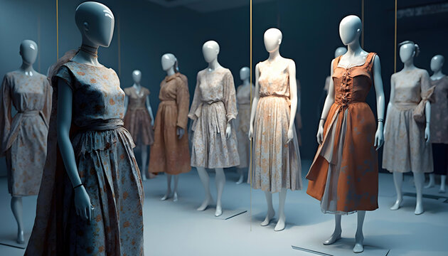 A fashion designer working with AI technology on a digital tablet, creating innovative clothing designs. The workspace is filled with sketches, fabric swatches, and a futuristic design interface showc - Powered by Adobe