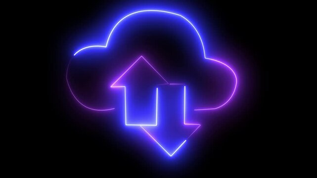 Upload icon symbol vector image for element design graphic .on black background.