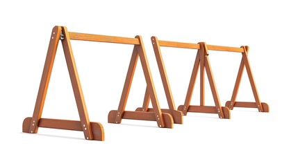 Rectangular simple wooden table on white background