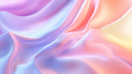 Obraz premium A stunning close-up of soft, colorful fabric showcasing delicate folds and a soothing blend of pastel hues.