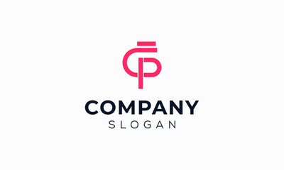 Obraz premium Letter C and P logo design. Simple and minimal logo design.