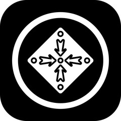 Arrows pointing to center Icon Design