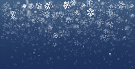Snowflake. christmas background, Blue winter background. Snow falling. Frost, snow, vector backgrounds
