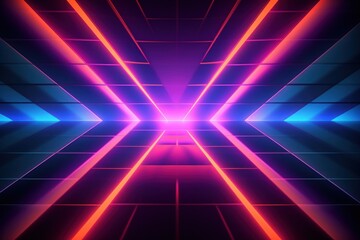 Obraz premium Retrowave halloween concept neon backgrounds abstract.