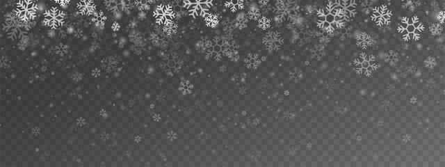 Obraz premium Snowflake. Winter background for Christmas or New Year. Snow falling. Snow, snowflakes, vector images, backgrounds.